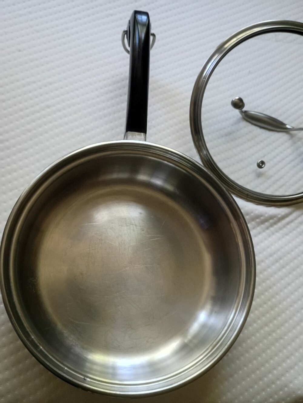 Vintage Saladmaster 18-8 Tri-Clad Stainless Steel 8.5" Skillet Frying Pan Fitted